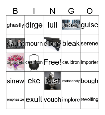 vocabulary Bingo Card