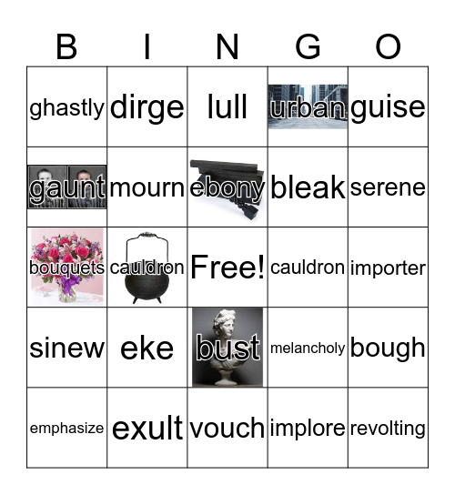 vocabulary Bingo Card