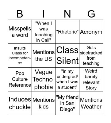 Dave Bingo Card