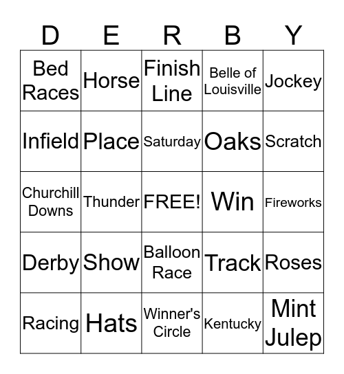 DERBY BINGO Card