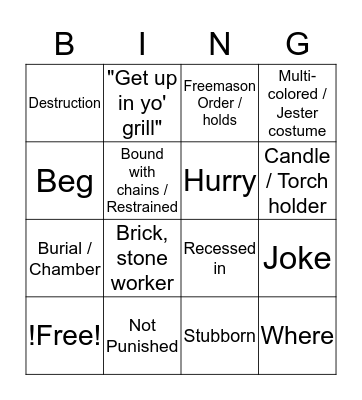 Vocabulary Bingo Card