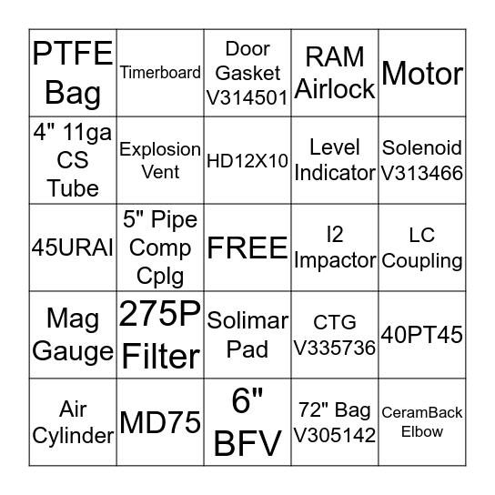 Aftermarket Bingo! Bingo Card