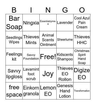 Product BINGO Card