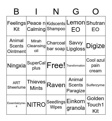 Product BINGO Card