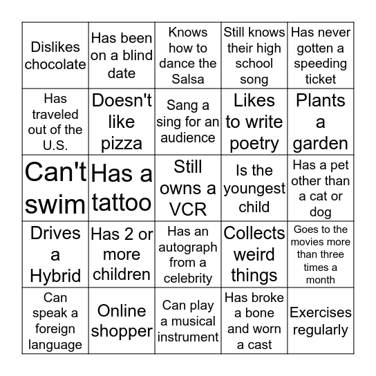 Bingo Card