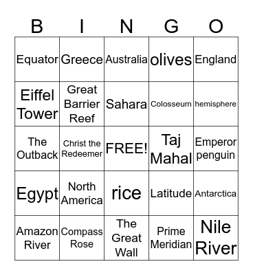Bingo Card