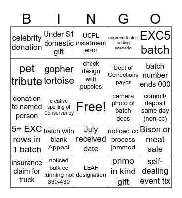 COMQAT BINGO 2019! Bingo Card