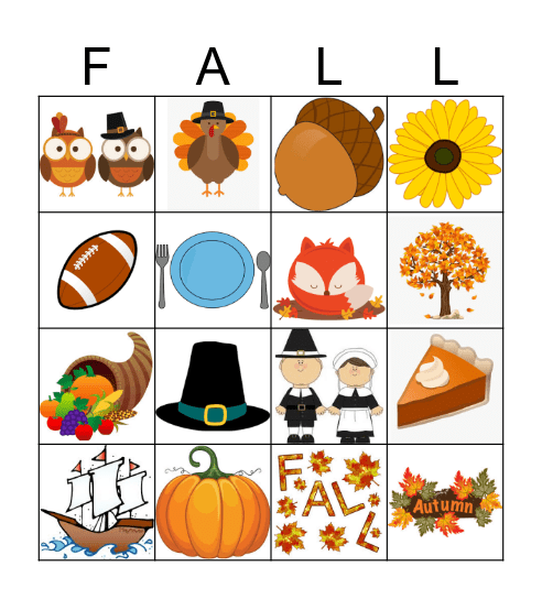 Fall BINGO Card