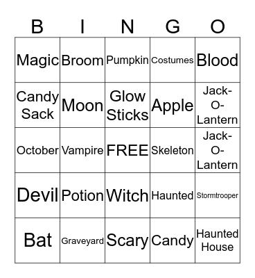 Halloween Bingo Card