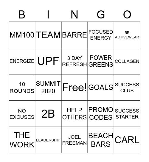 SUPER WEEKEND VIDEO BINGO Card