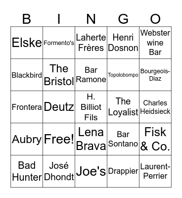 Chicago Champagne Week Bingo Card