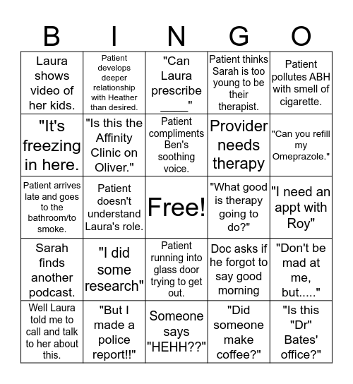 ABH Bingo Card