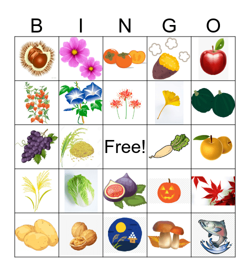 Harvest Fest Bingo Card