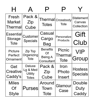 Thirty-One Bingo Card