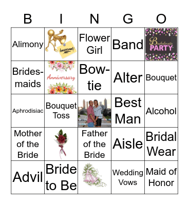 Breanna's Bridal Shower Bingo Card