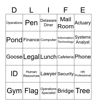 Delaware Bingo Card