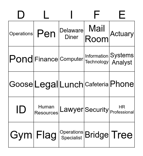 Delaware Bingo Card