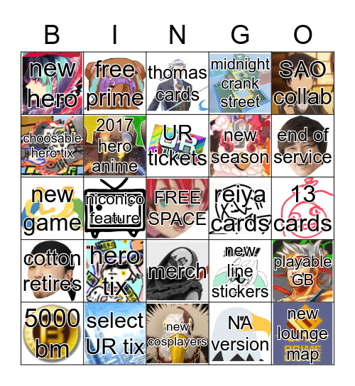 3rd anniversary bingo :DDDDDDDD Bingo Card