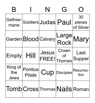 Easter Bingo Card