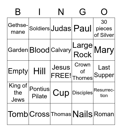 Easter Bingo Card