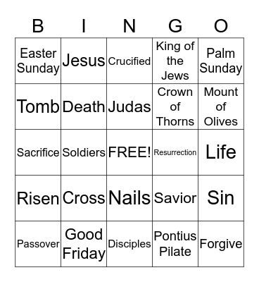 EASTER Bingo Card