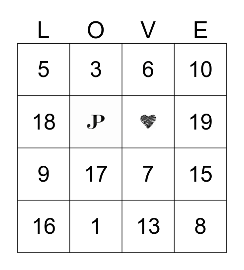 4 NOVEMBER 2019 Bingo Card