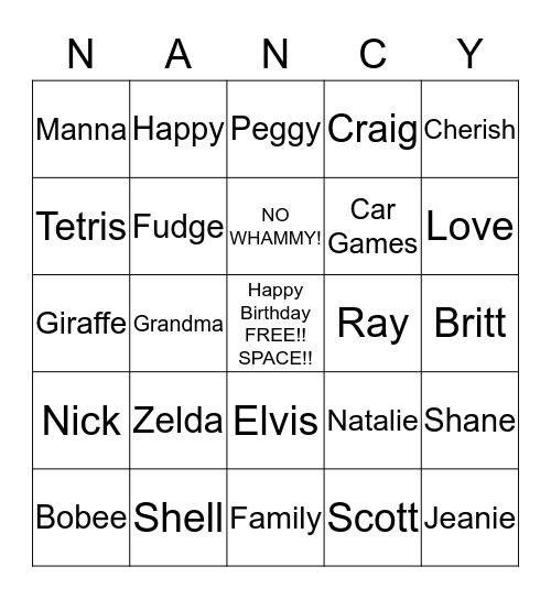 Birthday Bingo-For An Amazing Mother,Grandmother & Friend Bingo Card