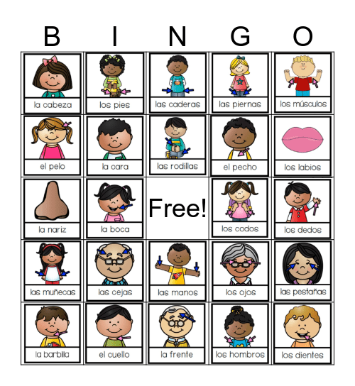 El cuerpo Bingo Card