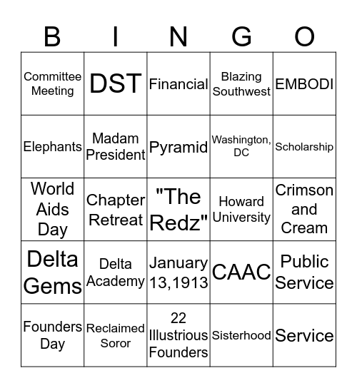 RETREAT 2019 Bingo Card