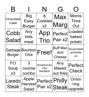 Max and Ermas Bingo Card
