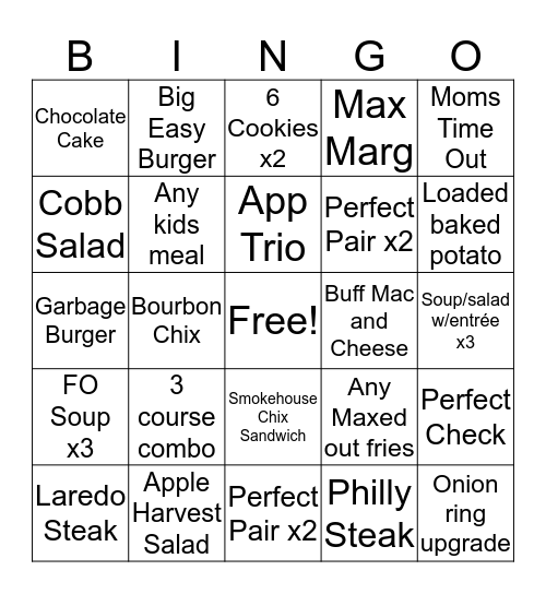 Max and Ermas Bingo Card