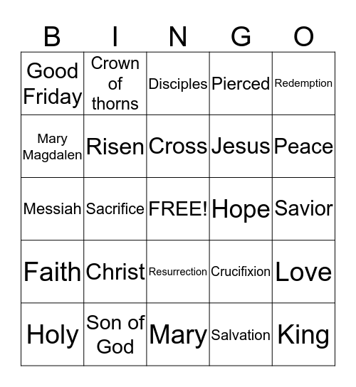 EASTER Bingo Card