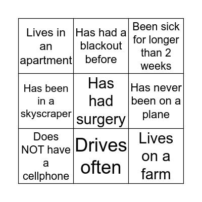 Find someone who... Bingo Card