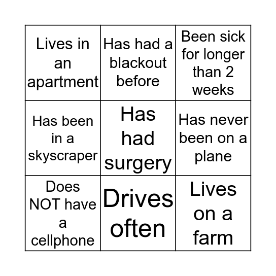 Find someone who... Bingo Card