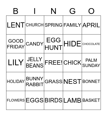 EASTER BINGO Card