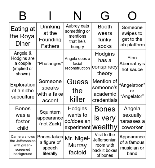 The Bingo In The Bones #3 Bingo Card