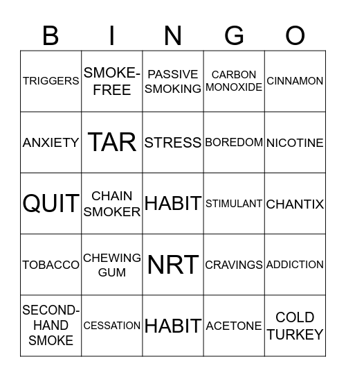 SMOKING BINGO Card