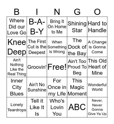 Motown! Bingo Card