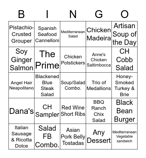 Server Bingo Card