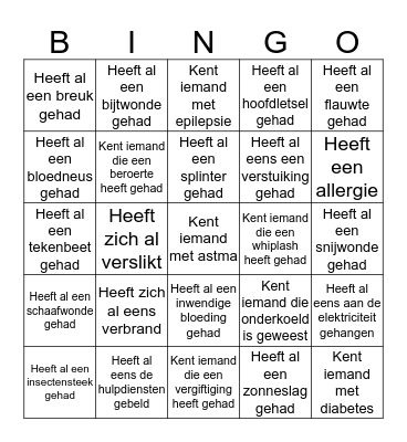 Hoe snel kan jij Bingo roepen? Bingo Card