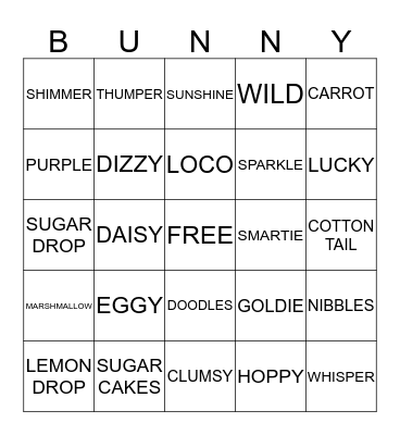 Happy Easter!! Bingo Card