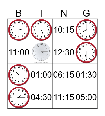 Time Bingo Card