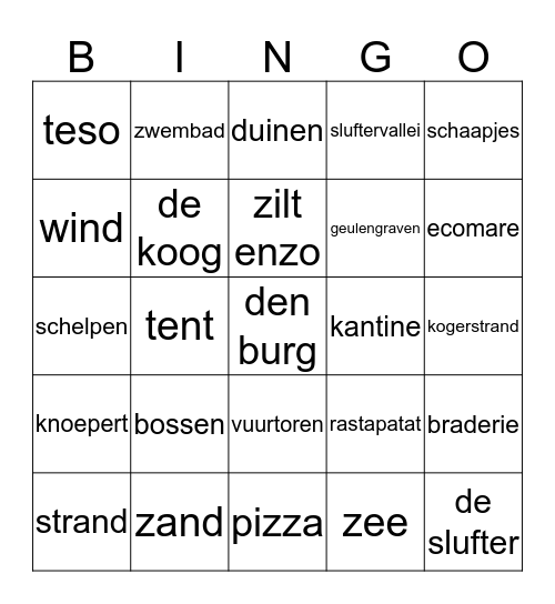 texel Bingo Card