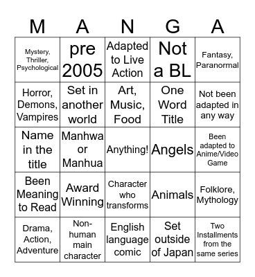 BL Bingo! Bingo Card