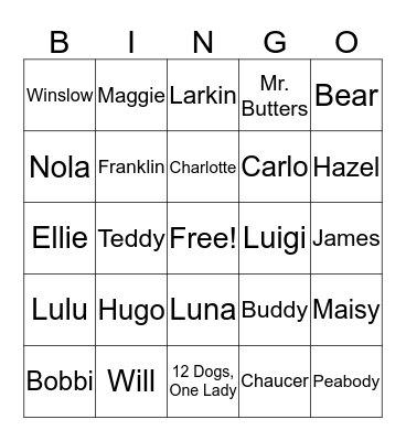 Dogs of Book Culture Bingo Card