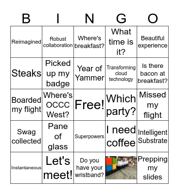 Microsoft Ignite 2019 Bingo Card