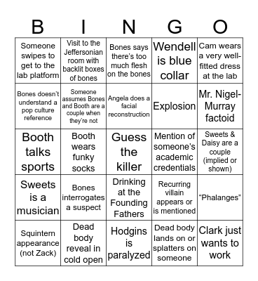 The Bingo In The Bones #5 Bingo Card