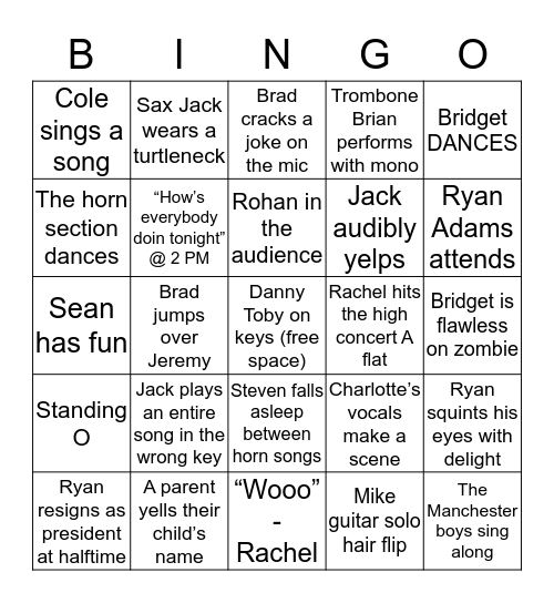 UCRE Showcase Bingo Card