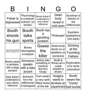 The Bingo In The Bones #6 Bingo Card