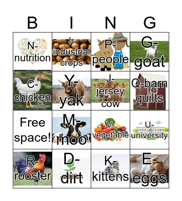 Ag bingo  Bingo Card